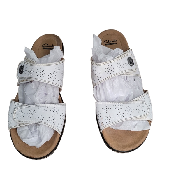 Clarks Leisa Lacole Women's Adjustable Strap Sandals Size 8M White Flawed - Picture 1 of 16